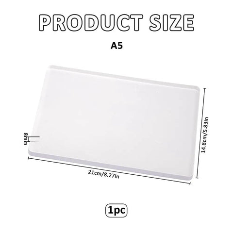 Gel Printing Plate 17.5x12.6cm For Monoprinting, Clear Silicone Reusable Plate for Card Making, A5 Size and 8mm Thickness