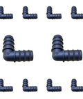Large Size 10 Piece Drip Irrigation Barbed Elbow Fittings Kit For 1 Inch Tubing 25mm OD 0.75 Inch ID Easy Install Leak Free Connectors