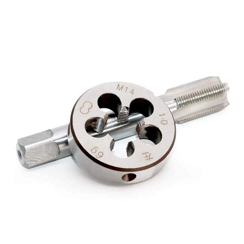 M14x1 Left Hand Tap And Die Set For Quick Threading 14mm Left Hand Tool Kit 38mm Outer Diameter 281g Pro Grade Tap