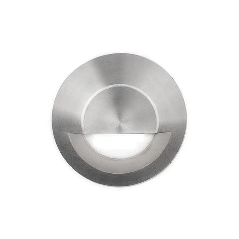 LED 2 Inch Round Beveled Half Circle Top Inground Indicator Light 12V Warm White 3000K Stainless Steel Marine Grade IP68