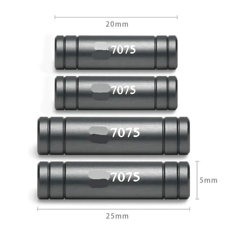 Hardcore 7075 Aluminum M3 Standoffs And Spacers For FPV Racing Drones 10 Piece Set showing 20mm and 25mm brackets.