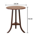 Smooth Industrial TV Table With Open Storage Shelves, Solid Pine Legs And Rounded Corners, Quick Setup For Living Room Or Home Office, Retro Brown Finish Brings Serious Chill Vibes - round table 50cm x 70cm.