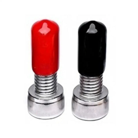 Round Rubber End Caps 100 Pack 1/4 Inch ID 6.5mm Black Vinyl Flexible Screw Thread Protectors For Metal Tubing, Rods, Bolts, Furniture Feet And Cables on red and black bolts