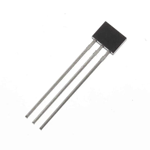 Ten Pcs A3144 Hall Effect Sensor Magnetic Detector Three Pin Switch with three metal pins for automotive applications.