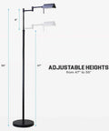 Dimmable LED Pharmacy Floor Lamp With Full Range Dimming And 360 Degree Swing Arms, Adjustable Height Standing Lamp