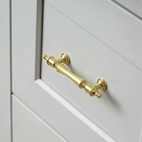 Brushed Gold Cabinet Pulls And Solid Heavy Drawer Handles For Kitchen Cabinets And Bath Vanity 3 Inch Hole Center