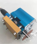 Heavy Duty Pneumatic Dotting Machine for carton die cutting, blue and gold aluminum body, designed for fast box making.