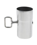 Close-up of Damper Chimney Pipe for Camping Stove Exhaust and Fume Extraction, thickened stainless steel, with air valve flue and dampener.