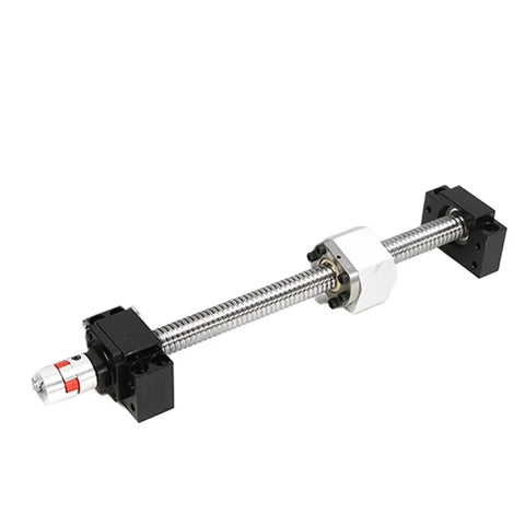 Built Tough Carbon Steel SFU2005 Ball Screw And Motor Spindle Kit For Engraving Machines 1500Mm, showcasing complete assembly with silver screw.