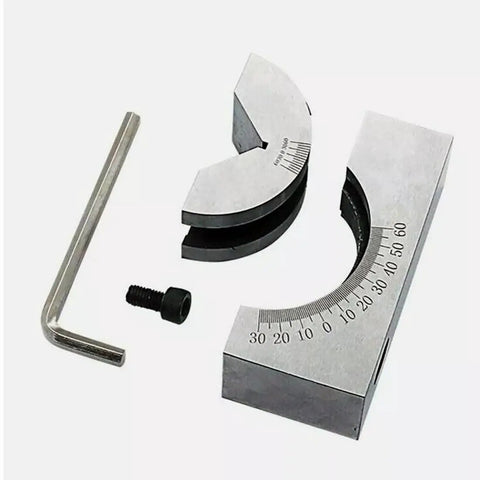 Adjustable Precision Angle Block 0-60 Degree, AP25 V-Block Gauge With Hex Wrench, heavy duty steel tool for machining.