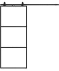36 By 84 Inch Metal And Glass Sliding Barn Door With Hardware Kit Soft Close Included Ships In Three Pieces For Easy Assembly