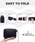 Steps to fold Ultra Lightweight Packable Backpack For Travel Camping And Hiking Waterproof Daypack Go To Choice For Men And Women Foldable And Compact Black Includes Inner Pocket For Easy Packing No Fuss