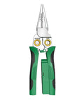 8 In 1 Electric Wire Stripper With Measurement Tool Green Cable Cutter Plier showing features like winding and split functions.