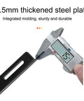 Close-up of 1.5mm thickened steel plate with caliper measurement for 2 Pcs 0.5U Cable Lacing L Bars for 19 Inch Server Rack Rig.