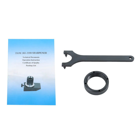 Hella Sturdy 5C Angle End Mill Grinding Fixture Built For Smooth Edge Sharpening And Reliable Shop Performance Handles Straight Shank Cutters From 1/16 To 1-1/8 Inch Sizes with sharpener tools and instruction manual.