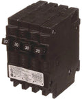 Q22030CT 30 Amp Double Pole And Two 20 Amp Single Pole Triplex Plug In Circuit Breaker Kit For Load Centers And Meter Combos Space Saving UL Listed And Compatible With Electrical Panels black breaker front view