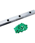 Beefy HGR25 Linear Rail Slide Block Combo For Dual Axis CNC Projects, silver rail with green end caps