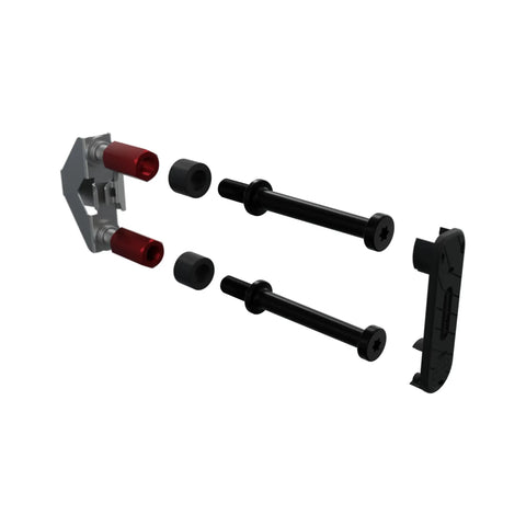 Super Slick Zero U Cable Management For 19 Inch Server Racks with red and black mounting hardware parts for easy installation.