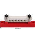 Six Terminal Bus Bar Power Distribution Block High Current 150A DC 48V Marine Grade Plated Brass With Cover side view