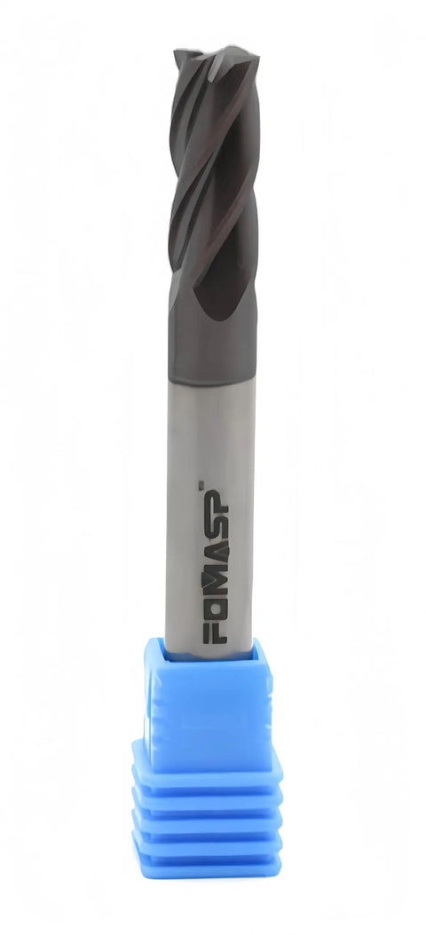Carbide Square End Mill, 4 Flute, 5/16 In Diameter, 13/16 In Cutting Length, 5/16 In Shank, visible in plastic holder