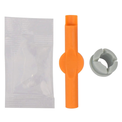 Shift Linkage Bushing Kit For Infiniti QX56 QX80, Nissan Armada Pathfinder Frontier Titan Xterra, Suzuki Equator, Transmission Shifter Cable Repair Tool Replaces 134193, orange plastic tool and gray bushing in bag