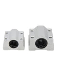 4 Pack SC6UU Linear Motion Ball Bearing Slide Block Bushings For CNC Router Builds, silver aluminum bushings in two sizes.