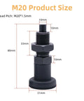 M20 Product Size dimensions for Tough As Nails Carbon Steel Retractable Spring Plunger Ball Nose Push Fit Handle.