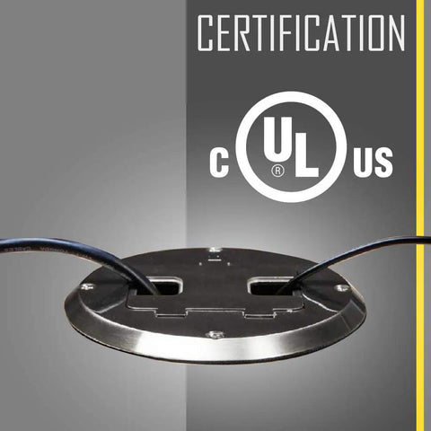 UL certified Floor Kit With Recessed Duplex 15A TR Device And Adjustable Steel Box 1 Gang Nickel Finish Tamper Resistant Receptacle