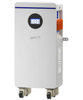 Top Shelf Heavy Duty 48V 314Ah LiFePO4 Battery With 300A Smart BMS And Bluetooth App Control, mounted design with LCD display.