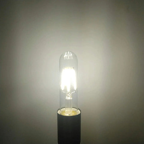 Lit 4000K Daylight T10 LED Tubular Filament Bulbs For Desk Lamps Edison Style glowing with clear glass