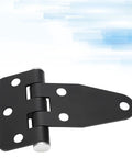 Black finish T Shape Gate Hinge Stainless Steel Cabinet Shutter Hinge For Electric Generators with 6 position screw holes