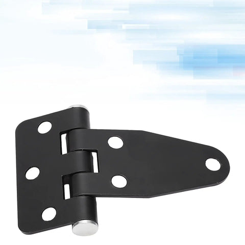 Black finish T Shape Gate Hinge Stainless Steel Cabinet Shutter Hinge For Electric Generators with 6 position screw holes