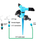 360 Degree Rotating Lawn Sprinkler For Large Area Coverage With Adjustable Spray Directions Direct Or 45 Degrees