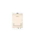 Condensing Tankless Water Heater With Eight Point Four Gpm Flow And One Hundred Ninety Nine Thousand Btu On Natural Gas rear view showing design.