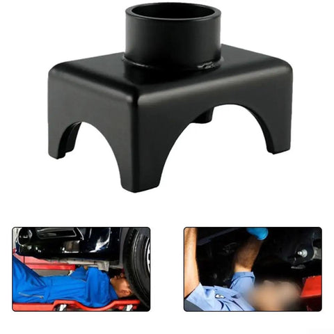 Beefy Heavy Duty Bottle Saddle Lifting Axle Support Accessory for Hydraulic Floor Jack Replacement, rust-resistant steel.