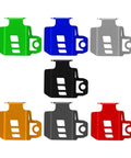 Various colored Rugged Rear Brake Fluid Reservoir Guard for Pan America 1250S Motorcycle, durable oil tank cover protector.