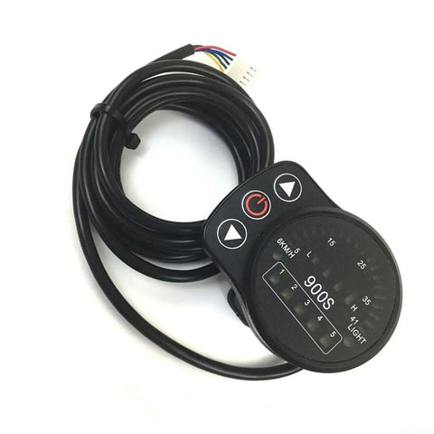 Upgrade Your E-ride With The Kt 900s Led Display Meter Showcasing Crisp Data, Smart Auto Power Off For Battery Care, And Precise Voltage Monitoring For 24V To 48V Bikes Keeping You Locked On The Road. black KT 900S LED e-bike display with cable, round meter