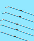 Stainless Steel Push Rods 1.2 Mm X 450 Mm Z Type for RC Airplane and Boat Replacement Parts on blue background