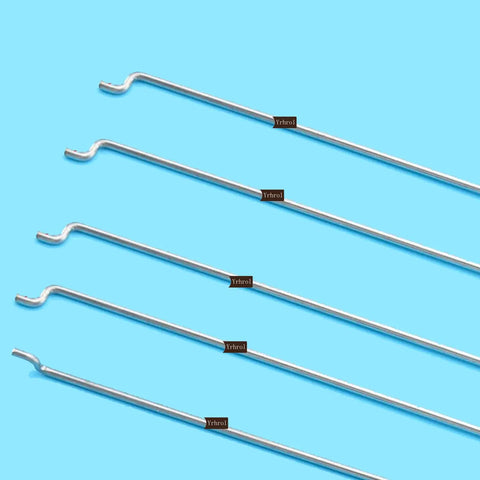 Stainless Steel Push Rods 1.2 Mm X 450 Mm Z Type for RC Airplane and Boat Replacement Parts on blue background