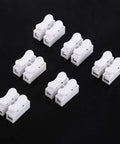 100 Pack Mini Quick Wire Connectors CH2 Quick Cable Connectors Terminal Blocks displayed on black background.