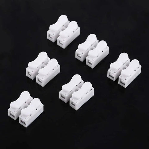 100 Pack Mini Quick Wire Connectors CH2 Quick Cable Connectors Terminal Blocks displayed on black background.