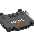 Heavy Duty Laptop Docking Station Featuring Advanced Port Replication Dead Simple Setup And Secure Quick Release Lock top view with USB ports and secure lock.