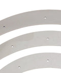 Five Piece Plastic Router Radius Template Set With Removable Jig For Dead Nuts Accurate Woodworking And Sweet Corner Trimming Across Sizes R100 R150 R200 R250 R300, showing three curved plastic templates.