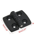 Ten Pack Mini Cabinet Door Folding Hinges Set, black plastic hinge dimensions for small cabinets, easy install DIY projects.
