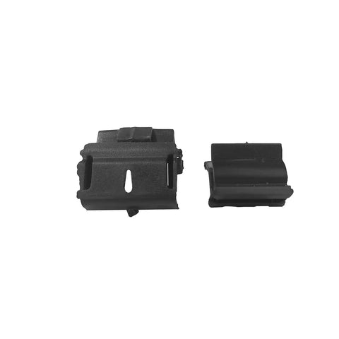 Premium Black Nylon Front Bumper Box Buckle And Hood Clip For Tesla Model Y, showing two clips for easy installation.