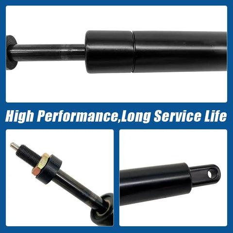 Built Tough Premium Tilt Wheel Gas Strut Spring Cylinder Upgrade image showing black gas strut with mounting ends for New Holland and Case IH Tractors.