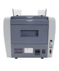 Real Deal Multi Currency Money Counter Machine With Bright Lcd Screen And Built In Printer rear view, showing ports and power connection.