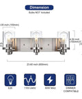 Dimensions of 3 Light Vanity Bar Over Mirror With Brushed Nickel Finish And Clear Glass Shades For Bathroom Hallway Living Room Or Bedroom