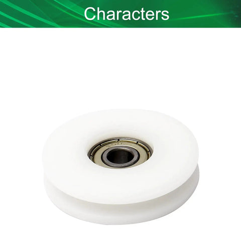 Round Groove White Nylon Pulley Wheel With 608Z Bearing For 4.8mm Rope 8x50x12mm Easy Pull Slick Low Noise Motion For Slide Gates Drawers Gym Equipment
