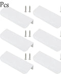 White Curved Edge Aluminum Furniture Pulls Pack 6 for Cabinets Drawers Dresser and Wardrobe 3.94 Inch Length 2.52 Inch Hole Centers